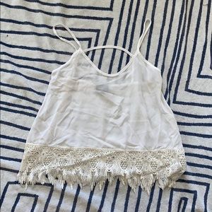 White top with lace bottom